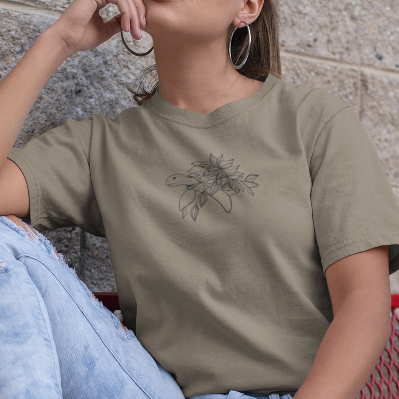 Khaki T-shirt Turtle