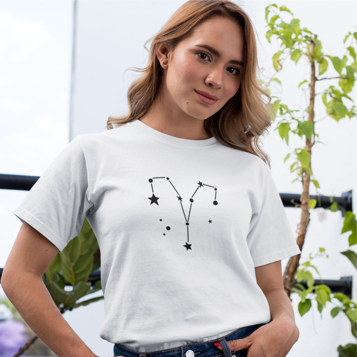 White T-shirt Zodiac Aries