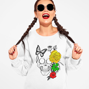 White Sweatshirt Female Skull