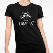 Women's Black T-shirt Purrfect