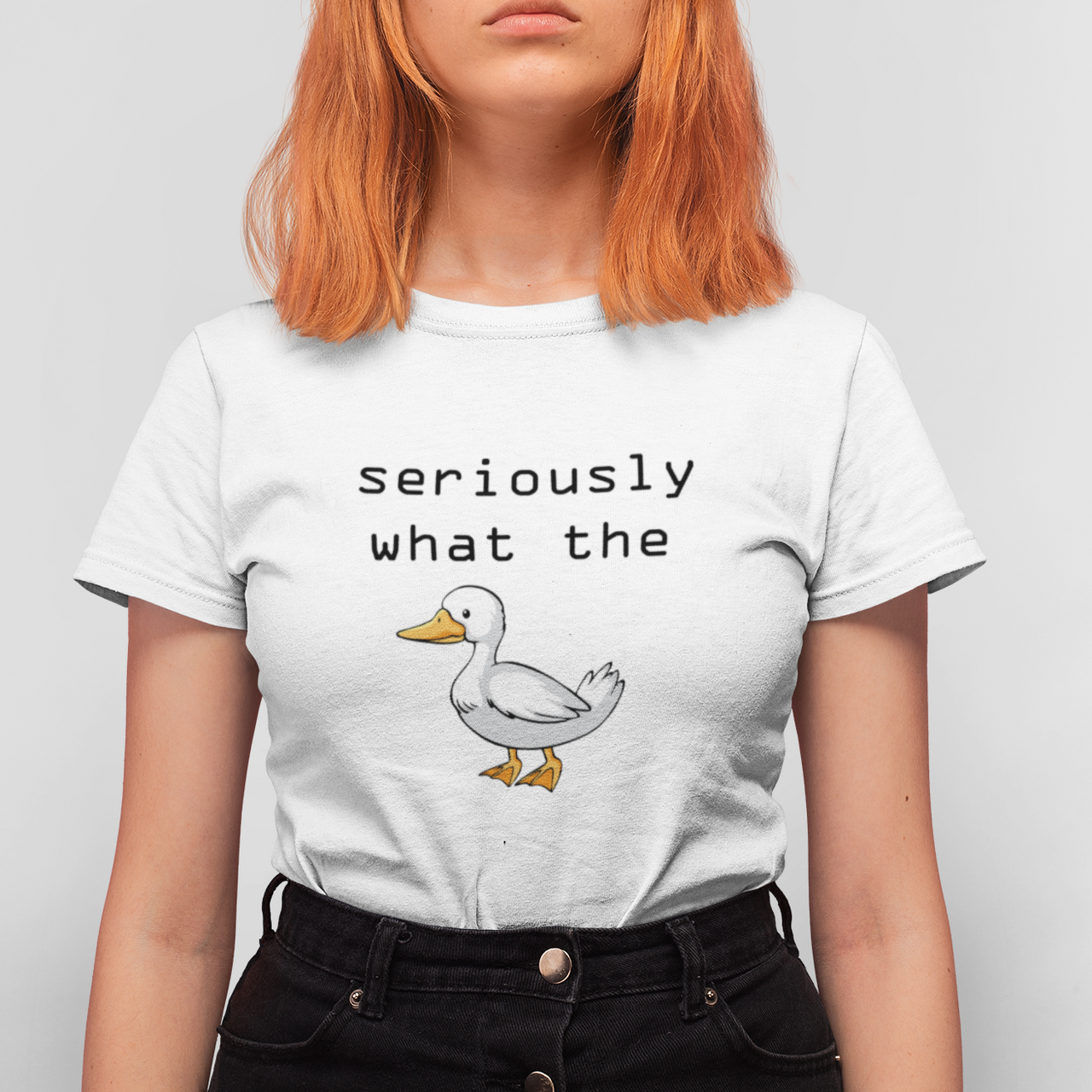 Women's White T-shirt What the