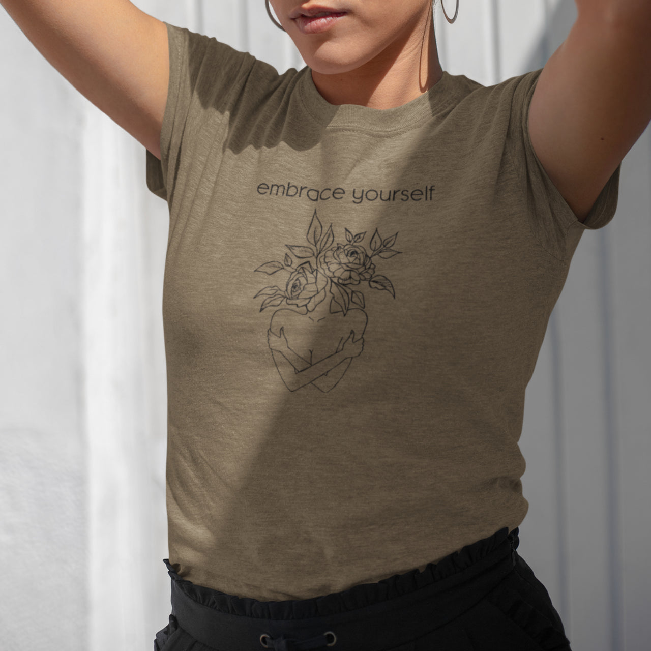 Khaki T-shirt Embrace yourself