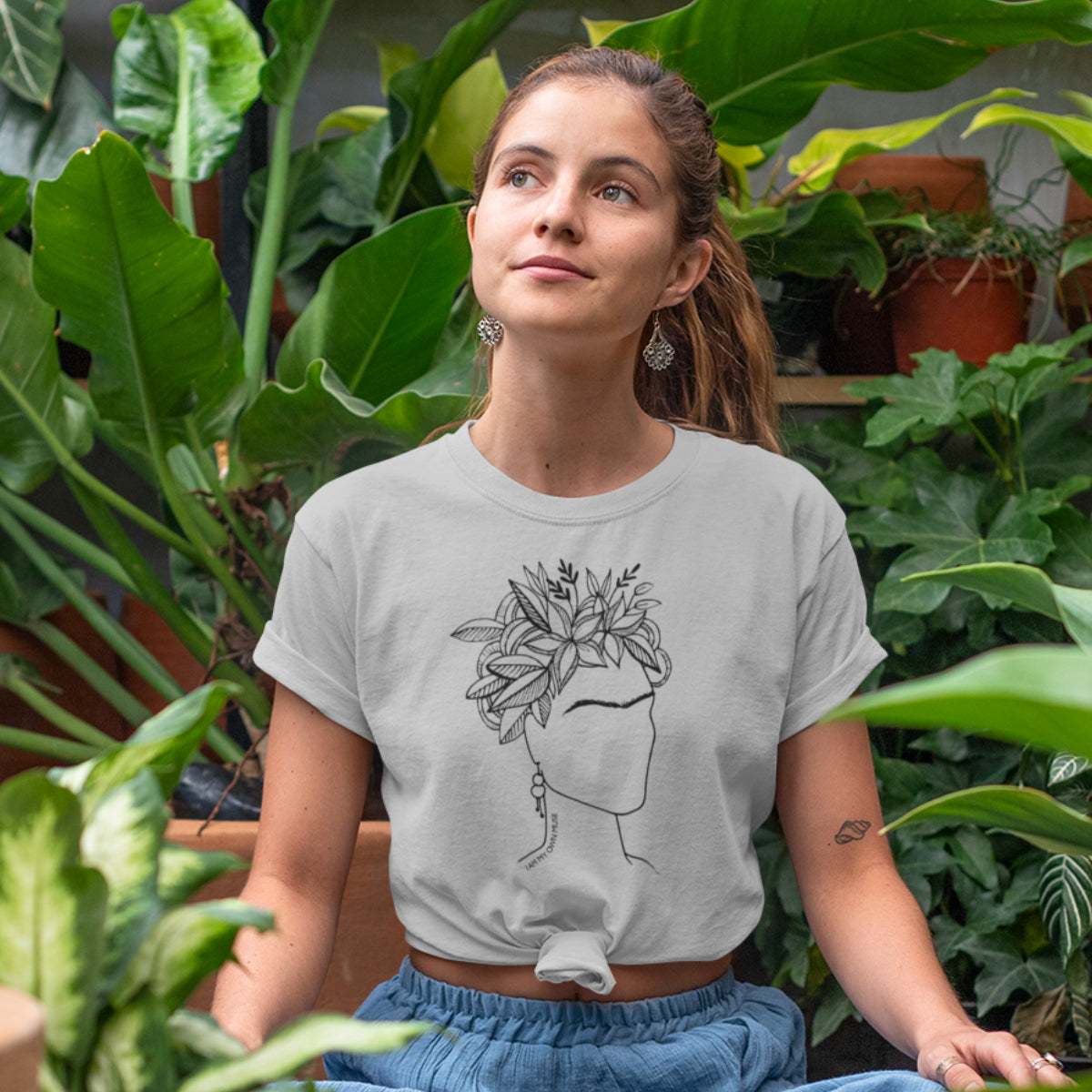 Grey-melange T-shirt Frida