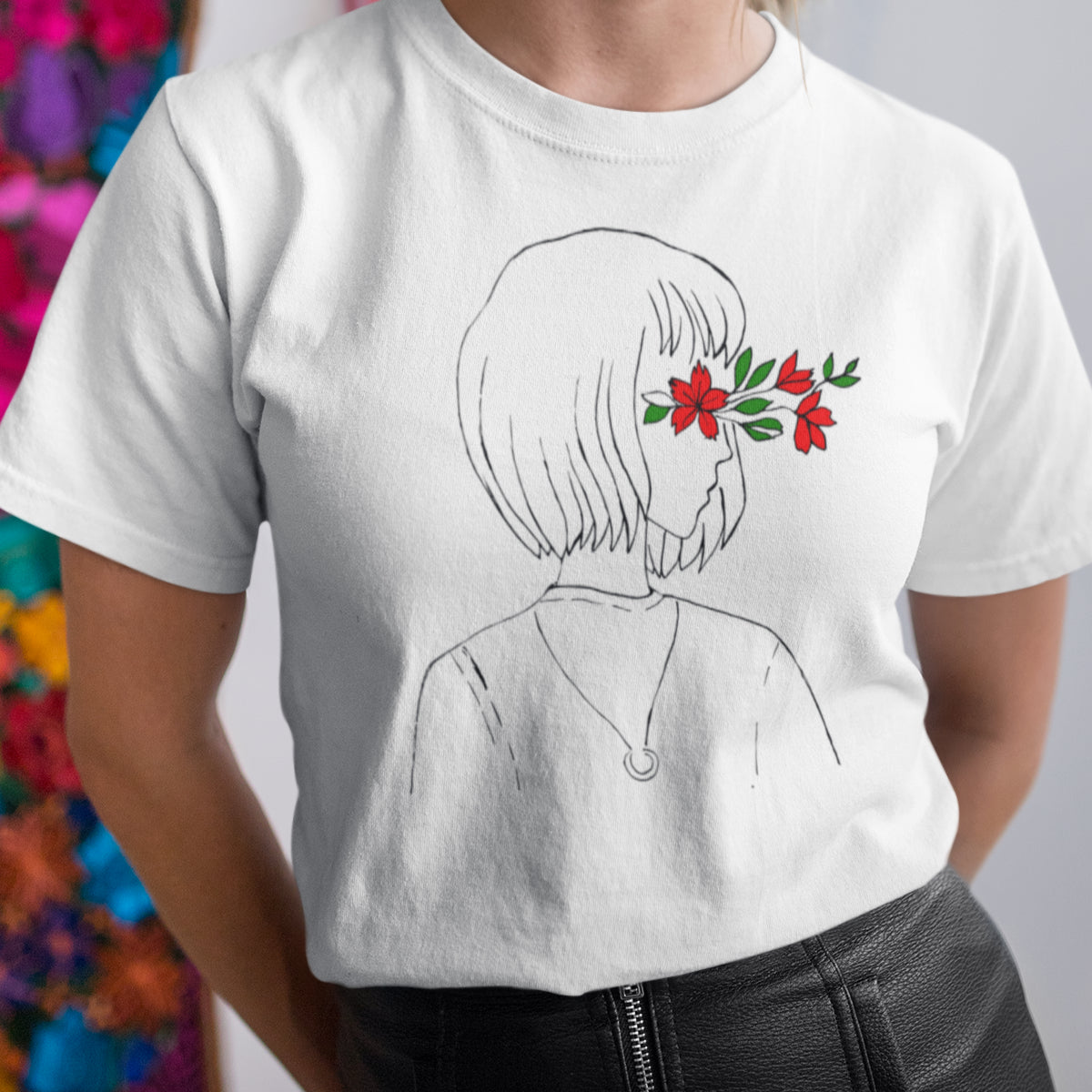 White T-shirt Flower vision