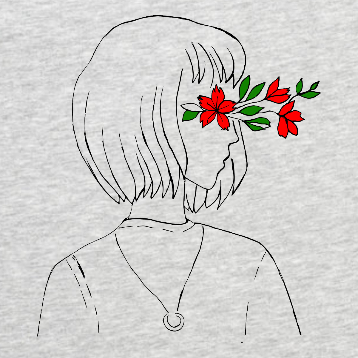 Grey Melange T-shirt Flower vision