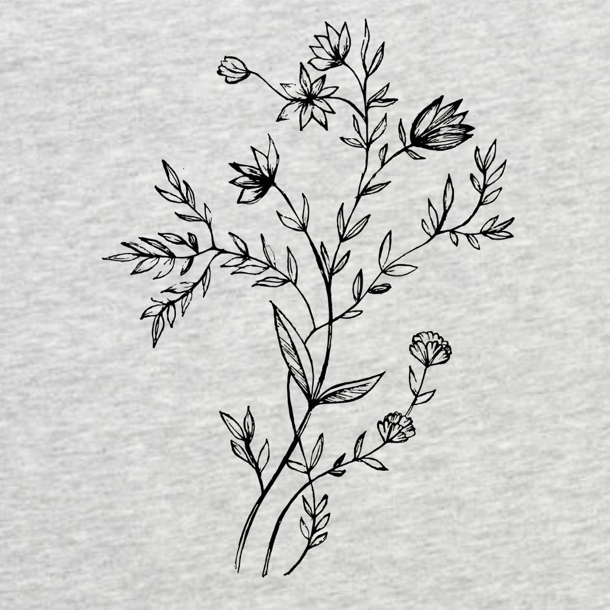 Grey Melange T-shirt Flowers