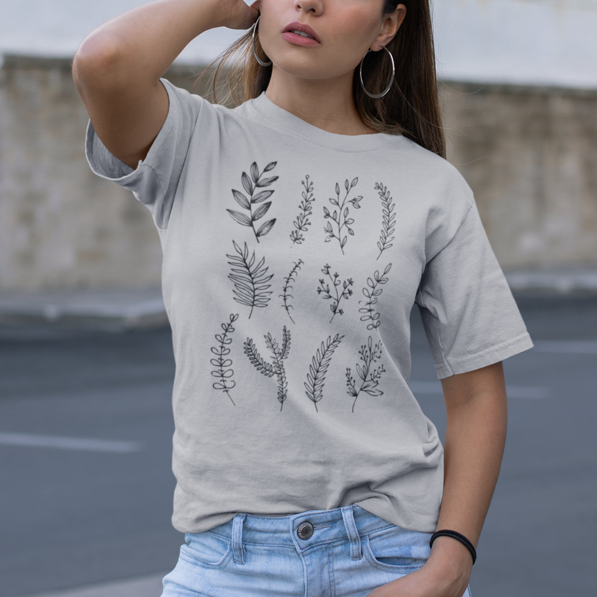 Grey Melange T-shirt Nature Motives