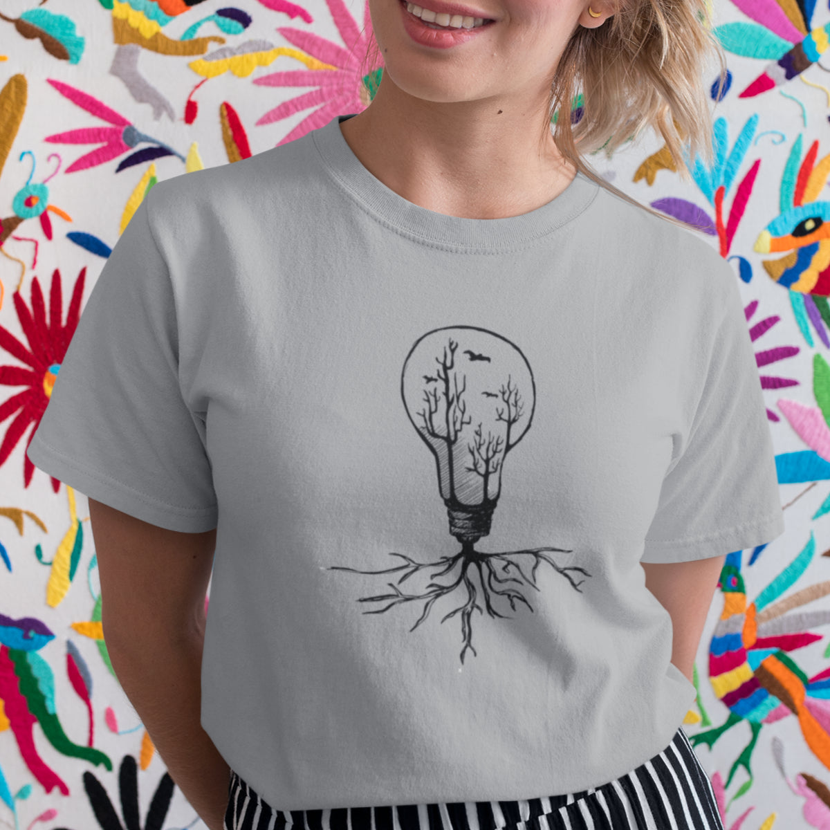 Grey Melange T-shirt Light bulb