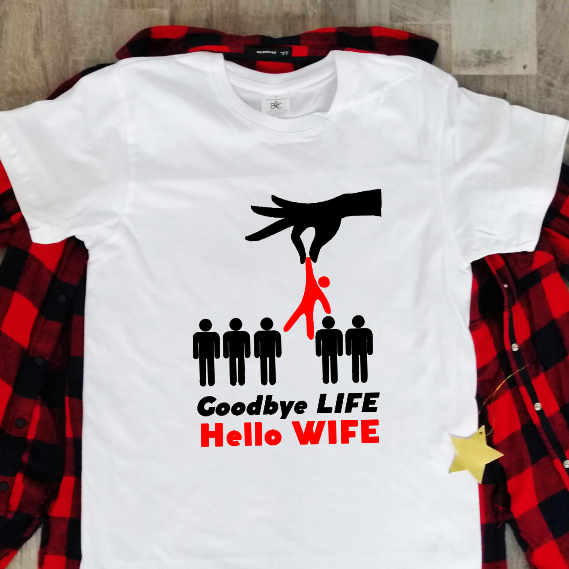 White T-shirt Hello Wife“