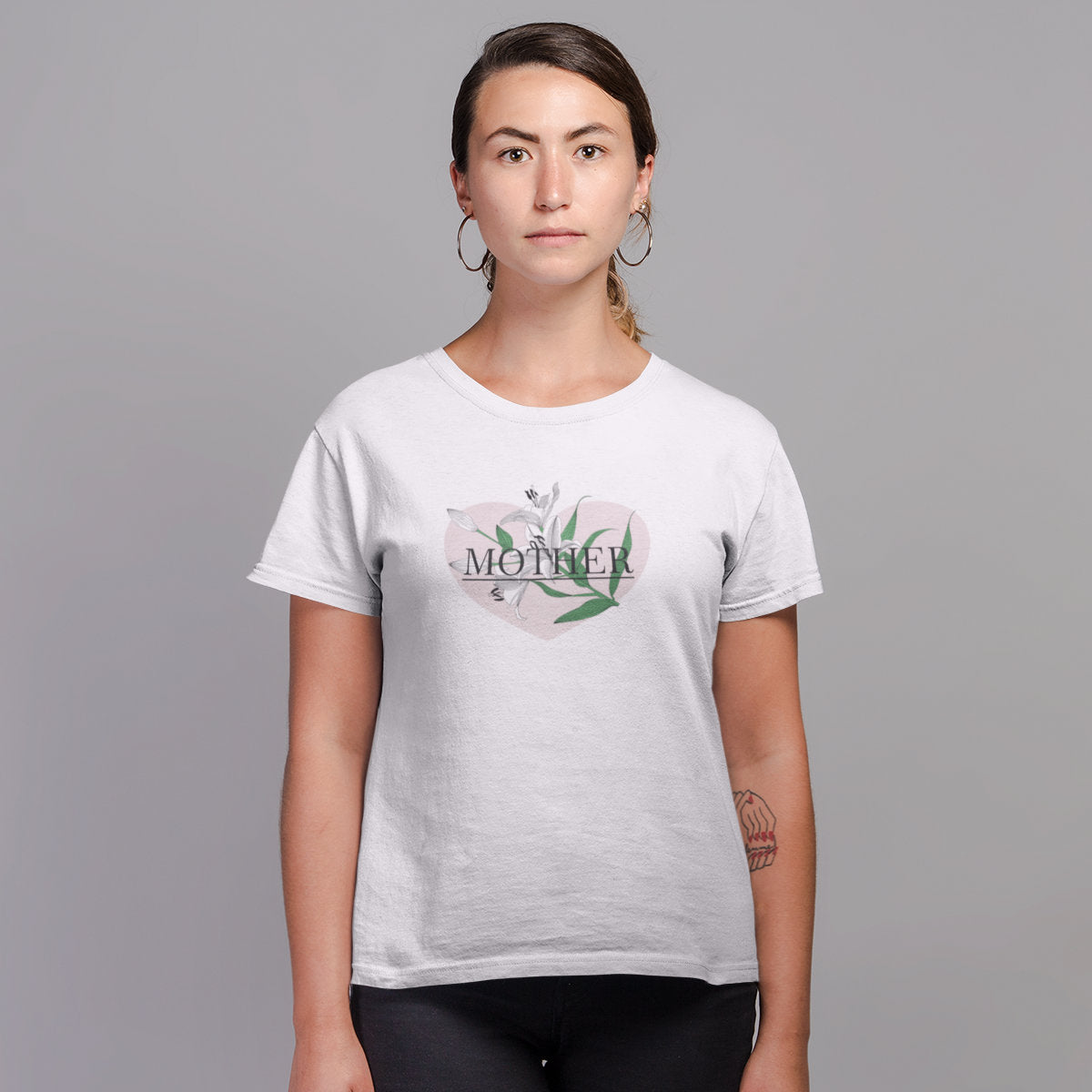 Women's White T-shirt  Mother Lily