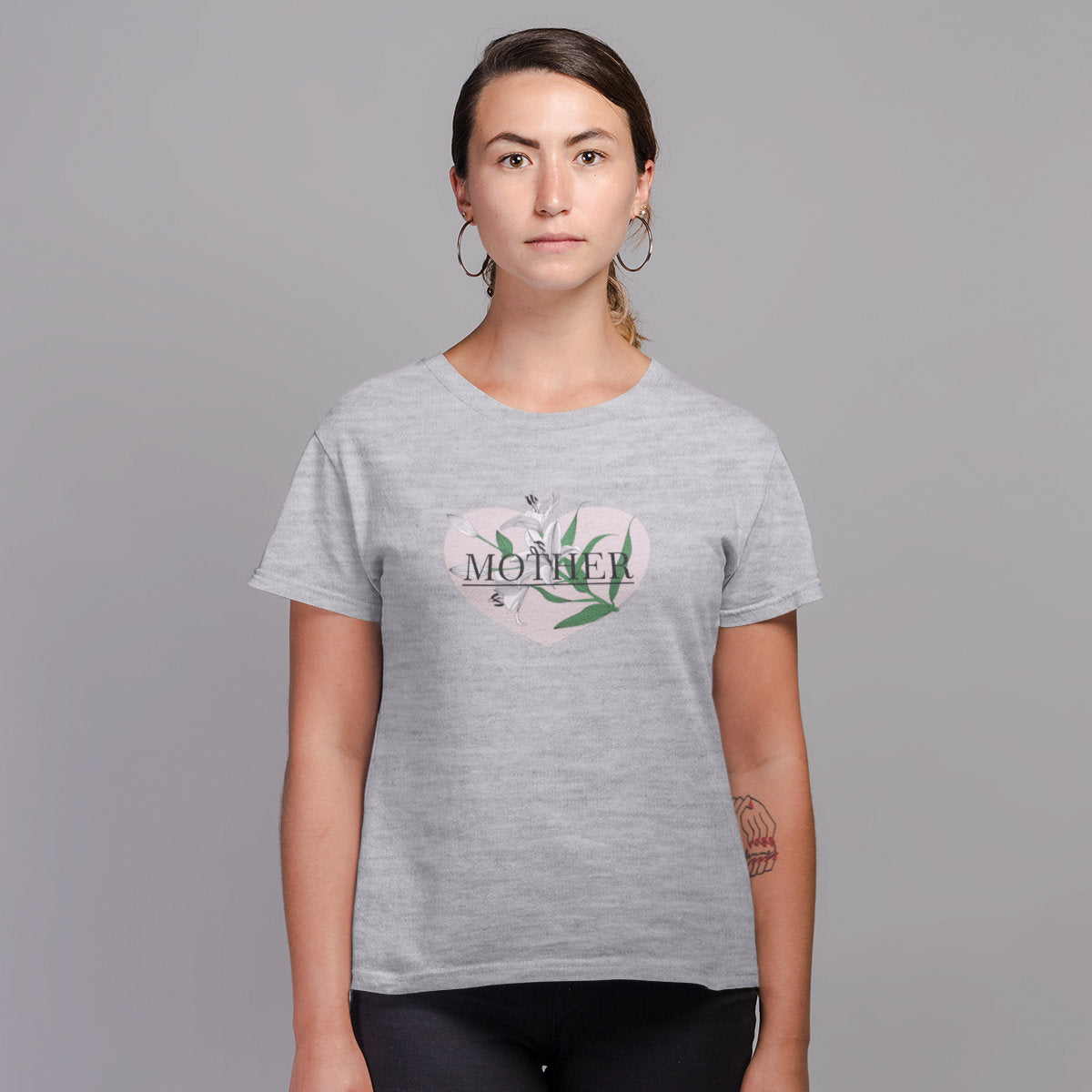 Women's Melange grey T-shirt  Mother Lily