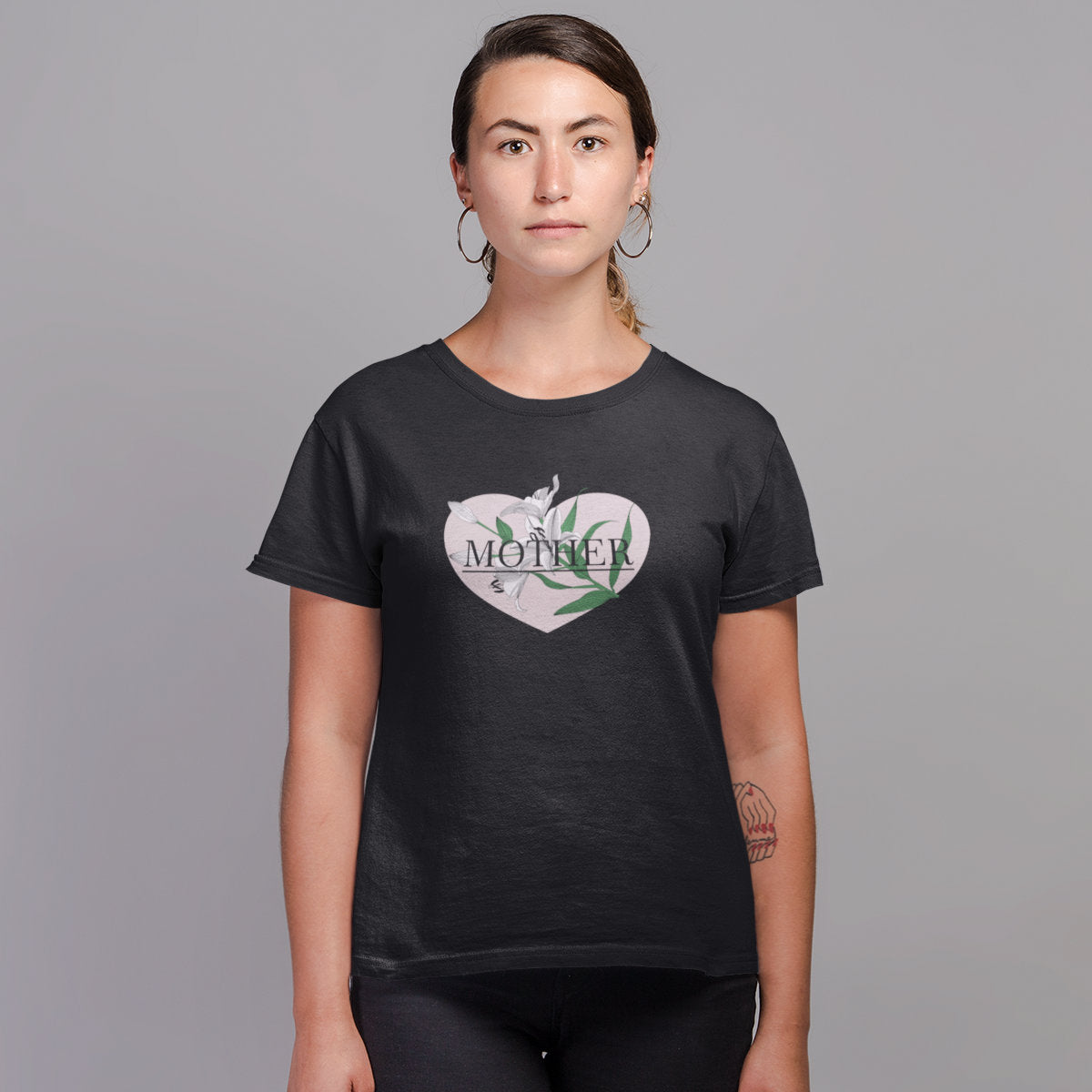 Women's Black T-shirt  Mother Lily