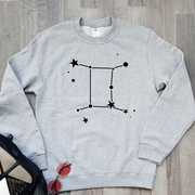 Grey Melange Sweatshirt Zodiac Gemini