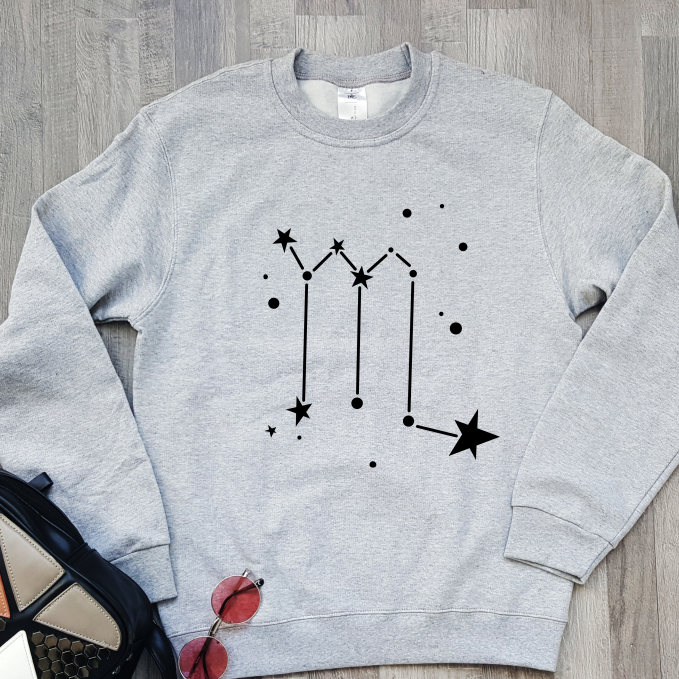 Grey Melange Sweatshirt Zodiac Scorpio