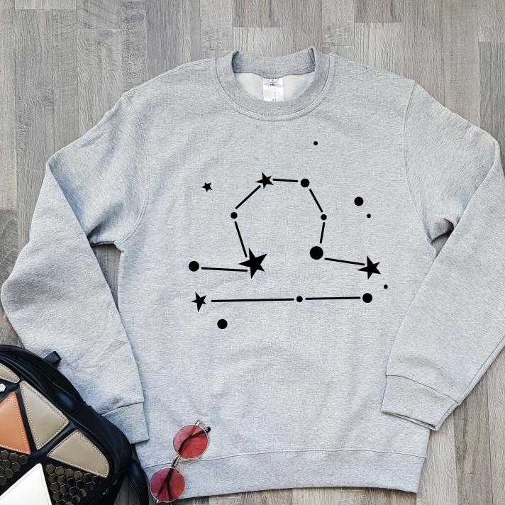 Grey Melange Sweatshirt Zodiac Libra