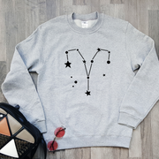 Grey Melange Sweatshirt Zodiac Aries