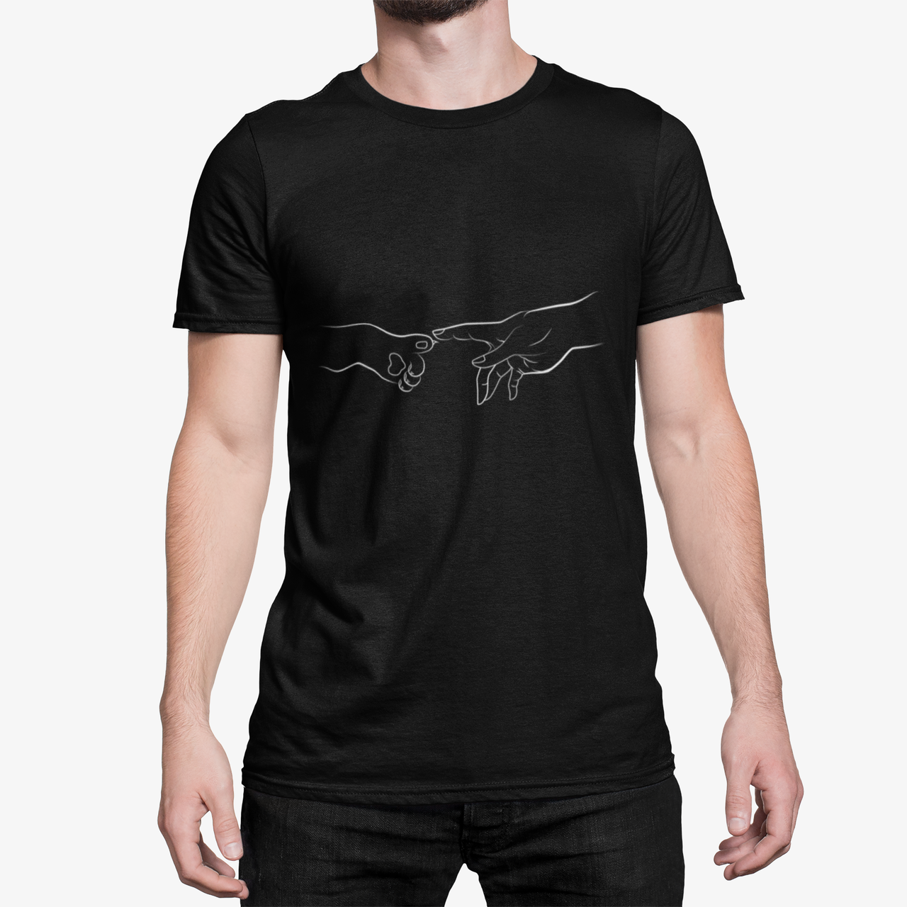 Black T-shirt Da Vinci Cat