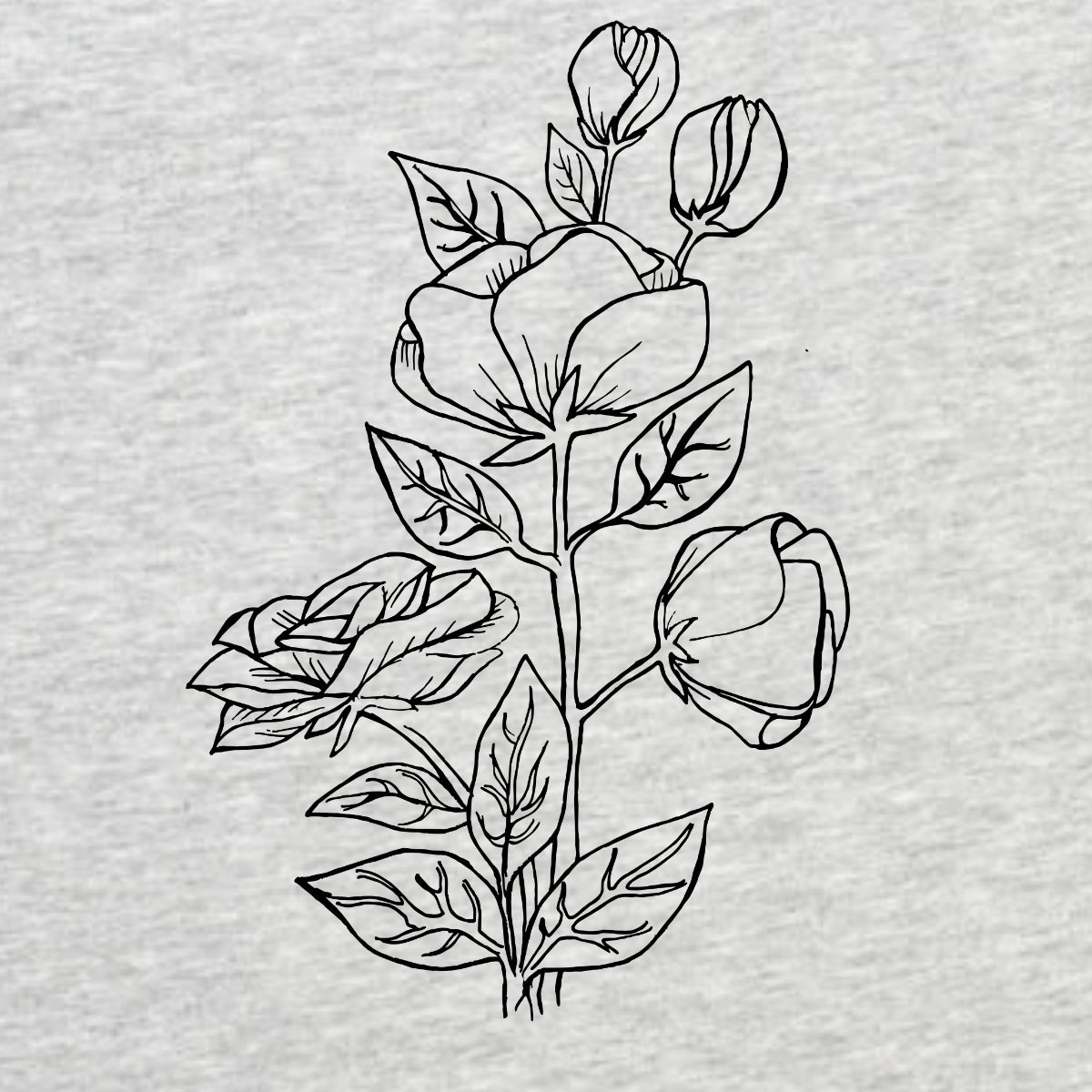 Grey Melange T-shirt twig of a rose