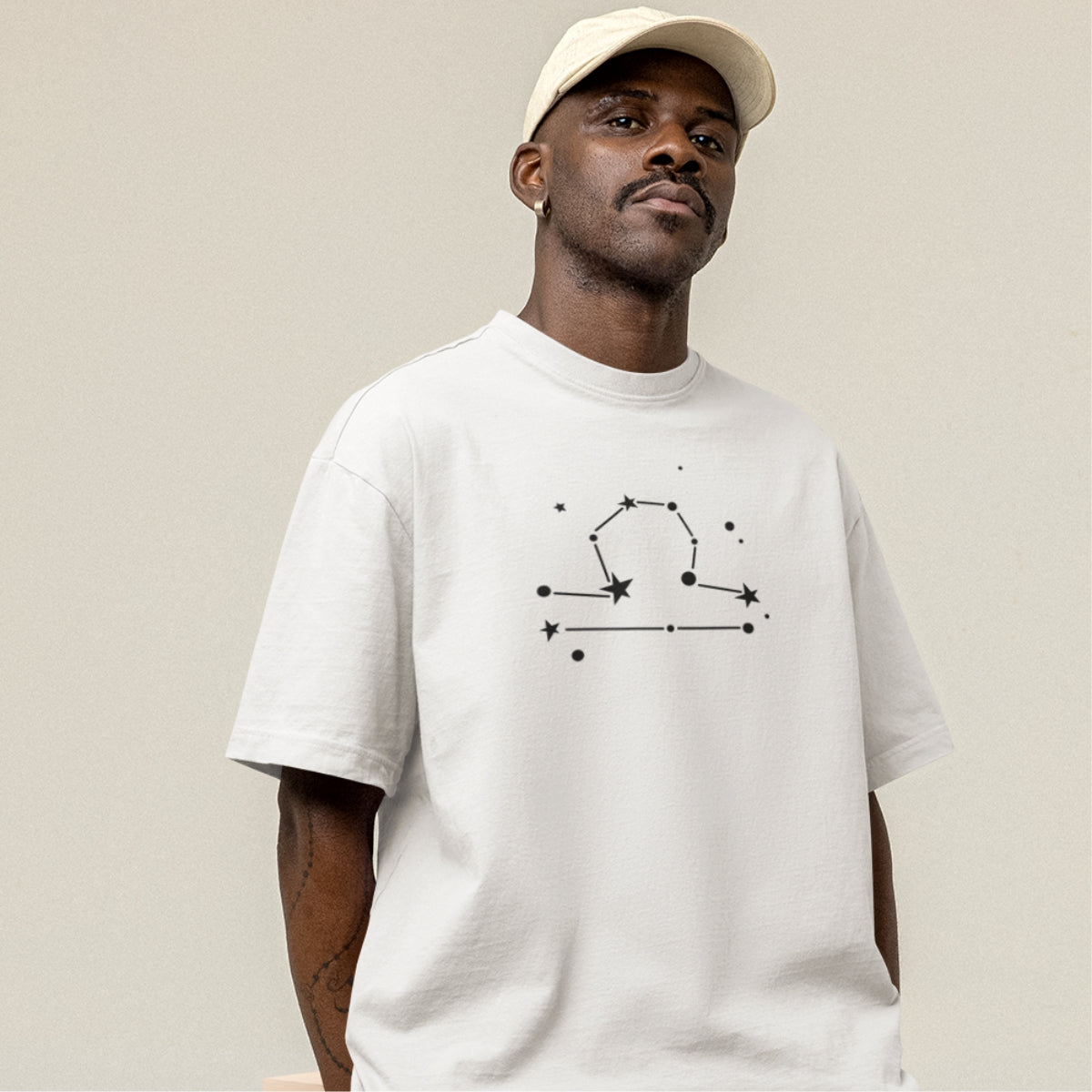 White T-shirt Zodiac Libra