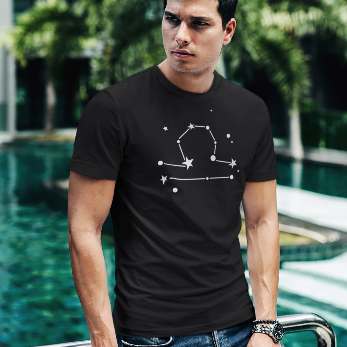 Black T-shirt Zodiac Libra