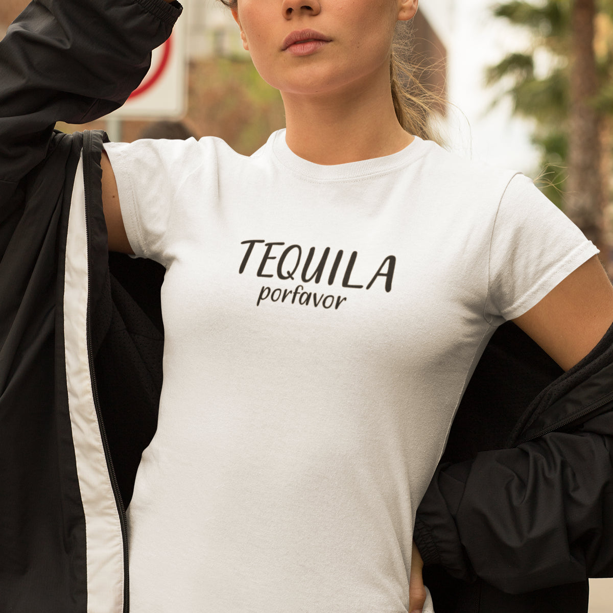 Women's White T-Shirt Tequila Porfavor