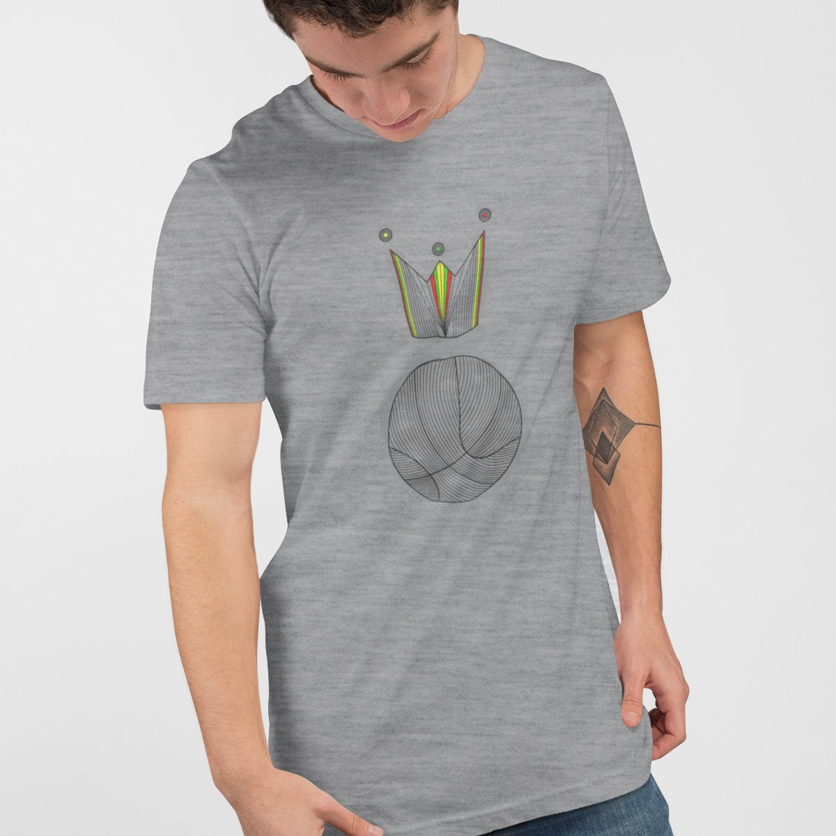 Grey Melange T-shirt King Of Basketball