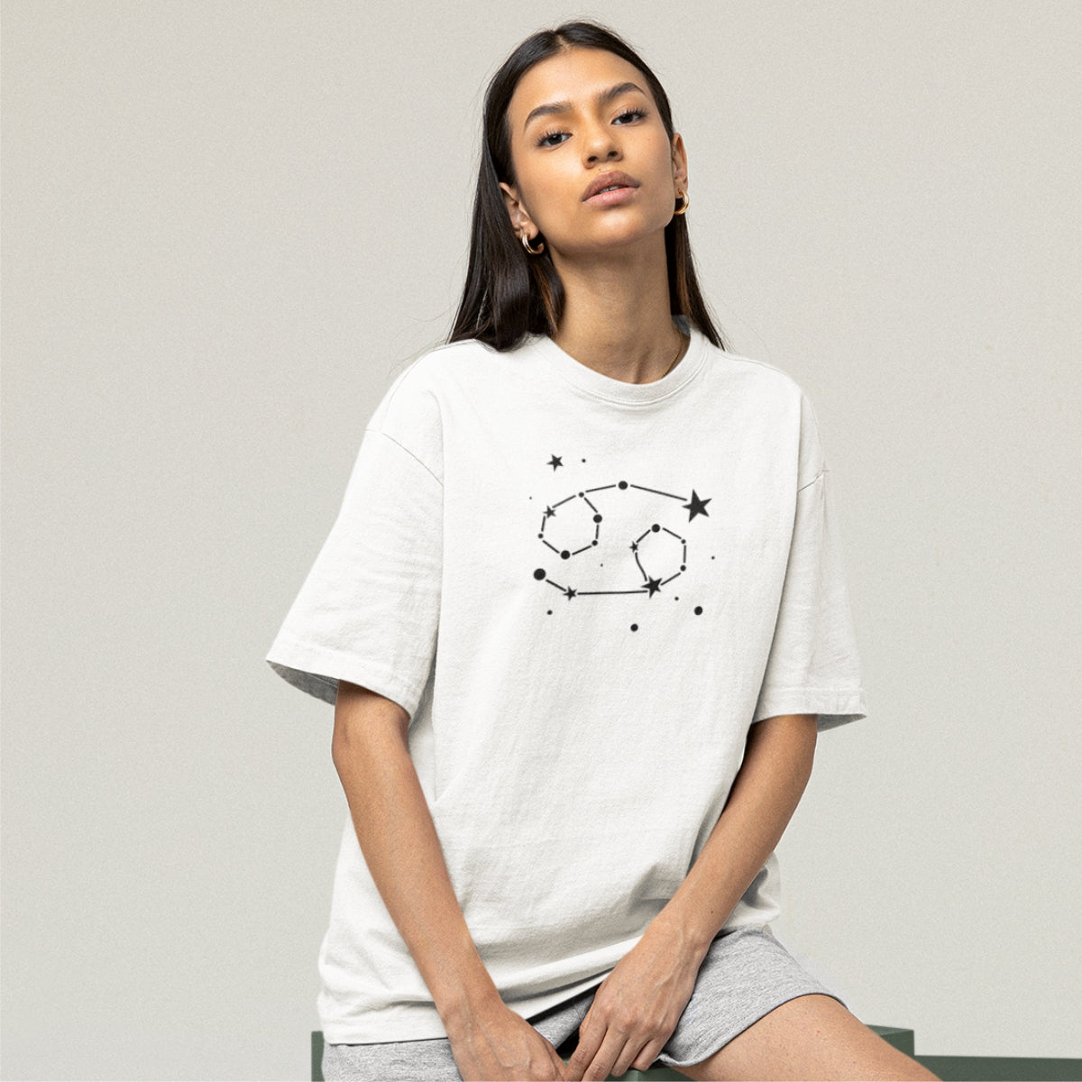 White T-shirt Zodiac Cancer